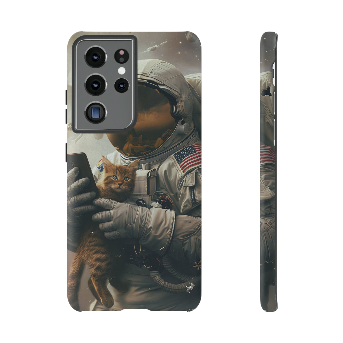 The Astronaut and the Cat Phone Case