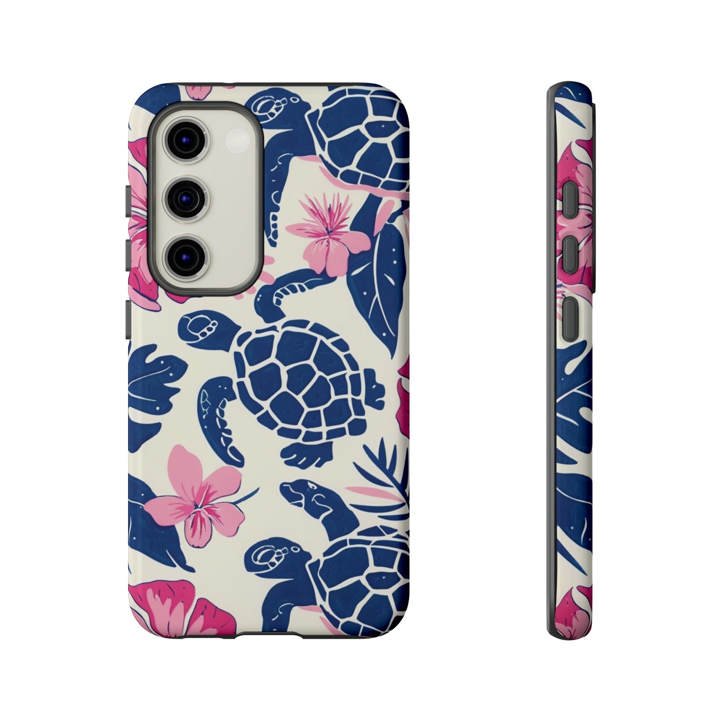 Undersea Floral Blue Sea Turtle Phone Case