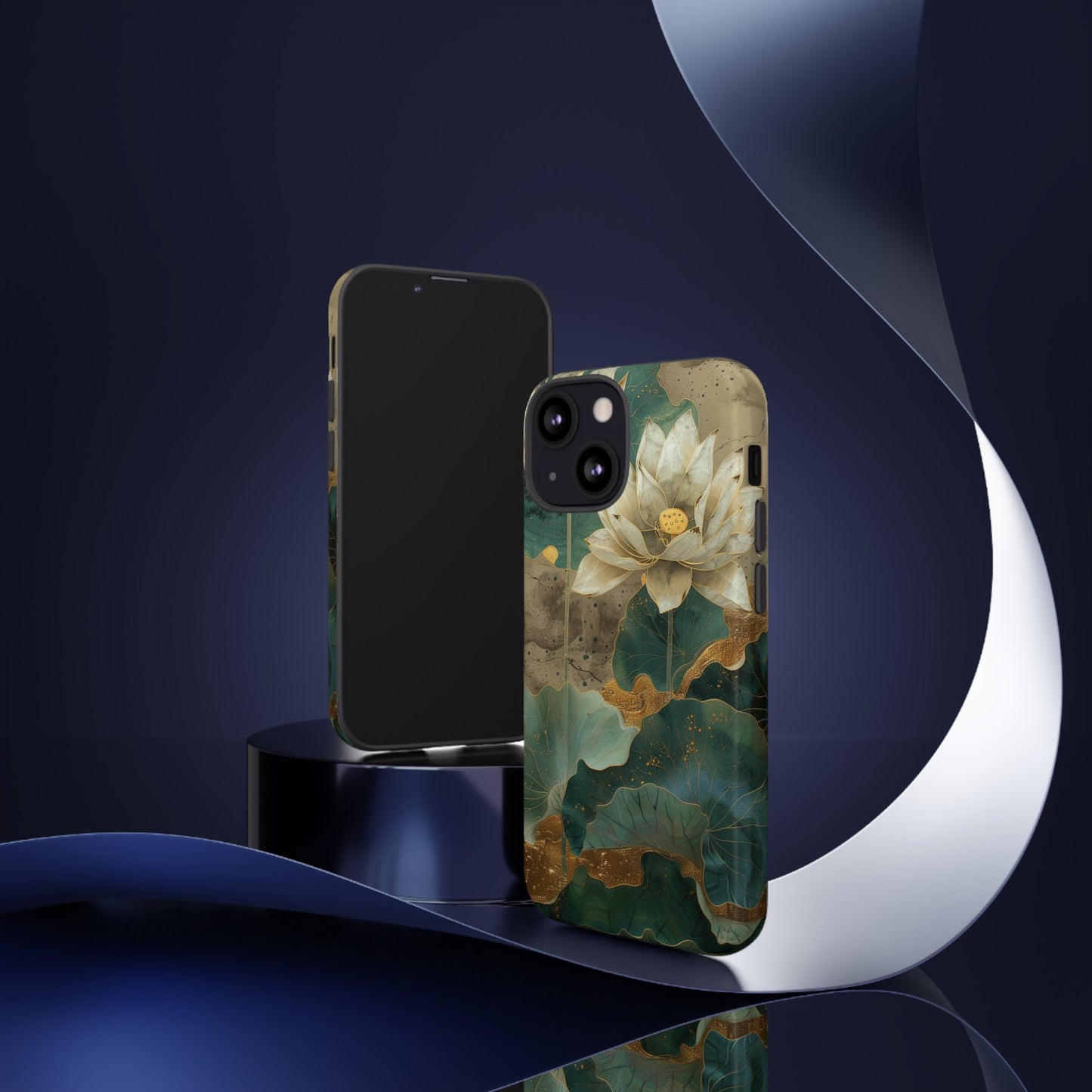 Zen Stained Glass Lotus Floral Design Phone Case