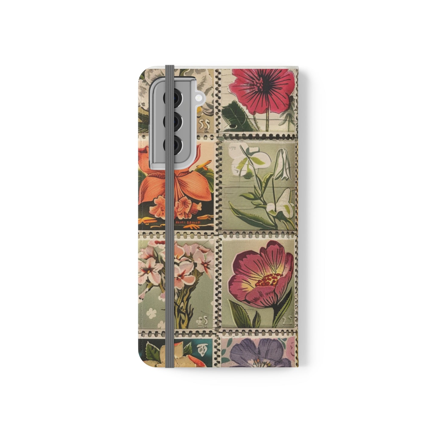 Vintage Floral Stamp Collection Flip Case