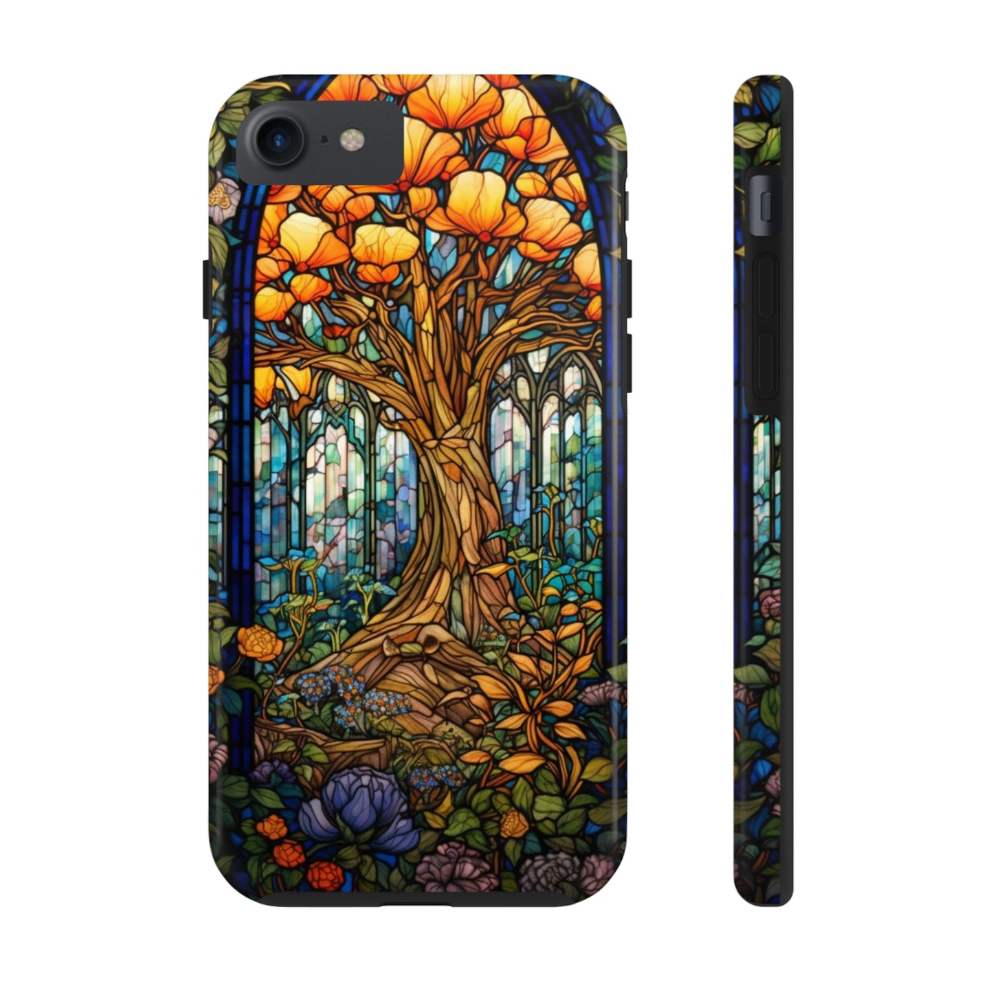 Tree of Life Stained Glass Style iPhone Tough Case | Embrace Nature's Harmony with Durable Elegance