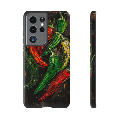 Green and Red Chili Peppers Phone Case