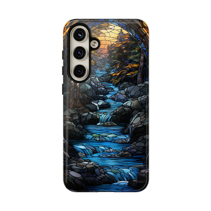 Stained glass stone bridge phone case for iPhone 15