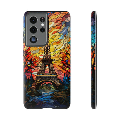 Parisian Elegance: Stained Glass Eiffel Tower | Artistic Flair iPhone Case for iPhone Models 11 through 14 Pro Max, Samsung Galaxy, and Google Pixel