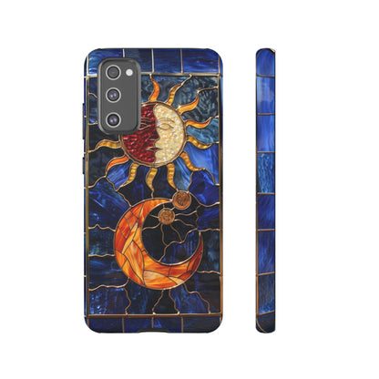 Celestial Stained Glass Moon and Stars iPhone 15 Case