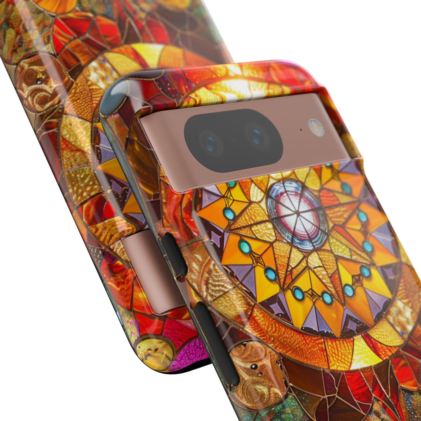 Cosmic Stained Glass Mandala Phone Case