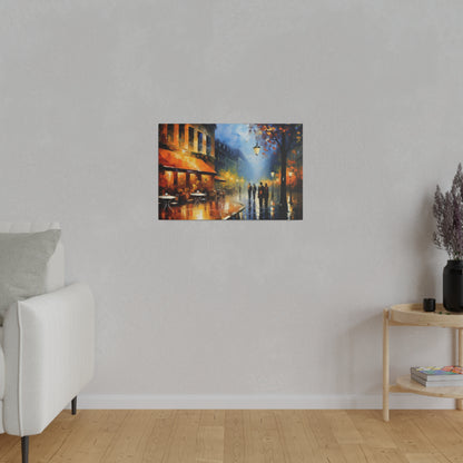 Paris Streets at Night Abstract Print | Stretched Canvas Print