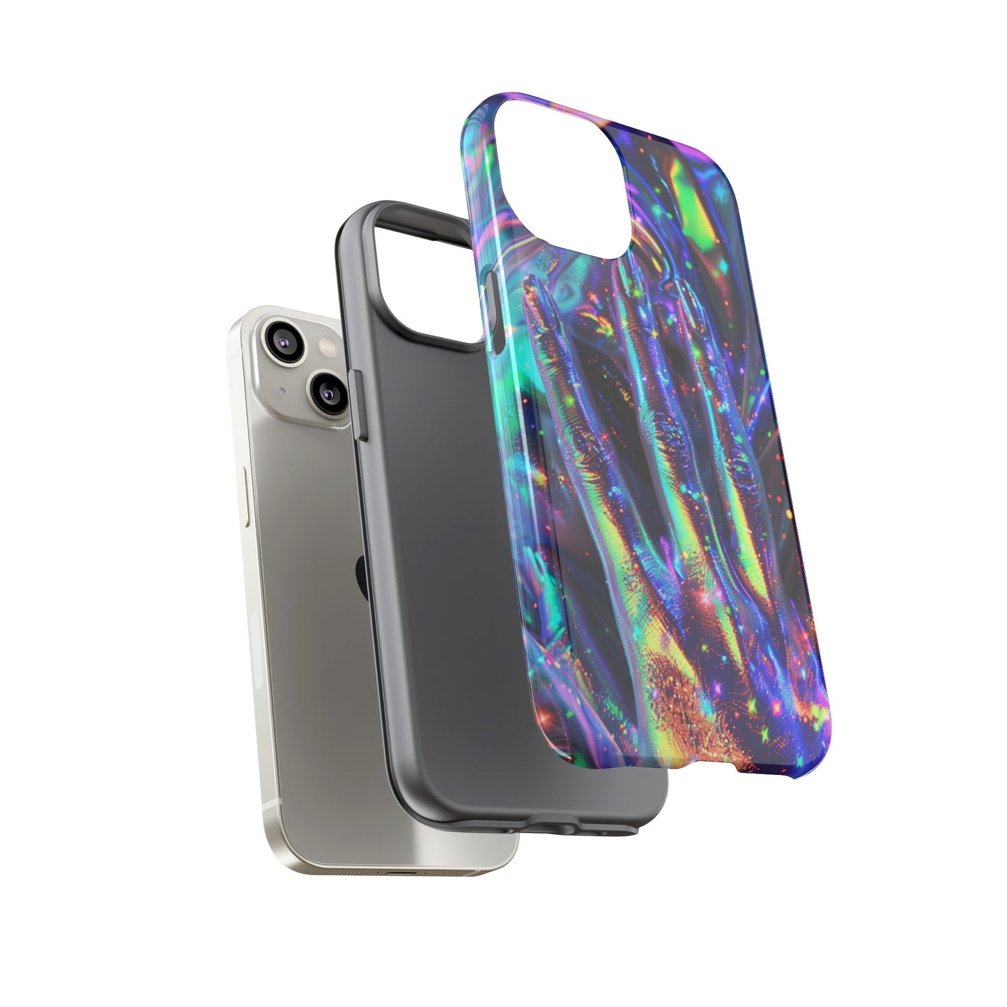 Marbled opalescent Holographic Print Phone Case