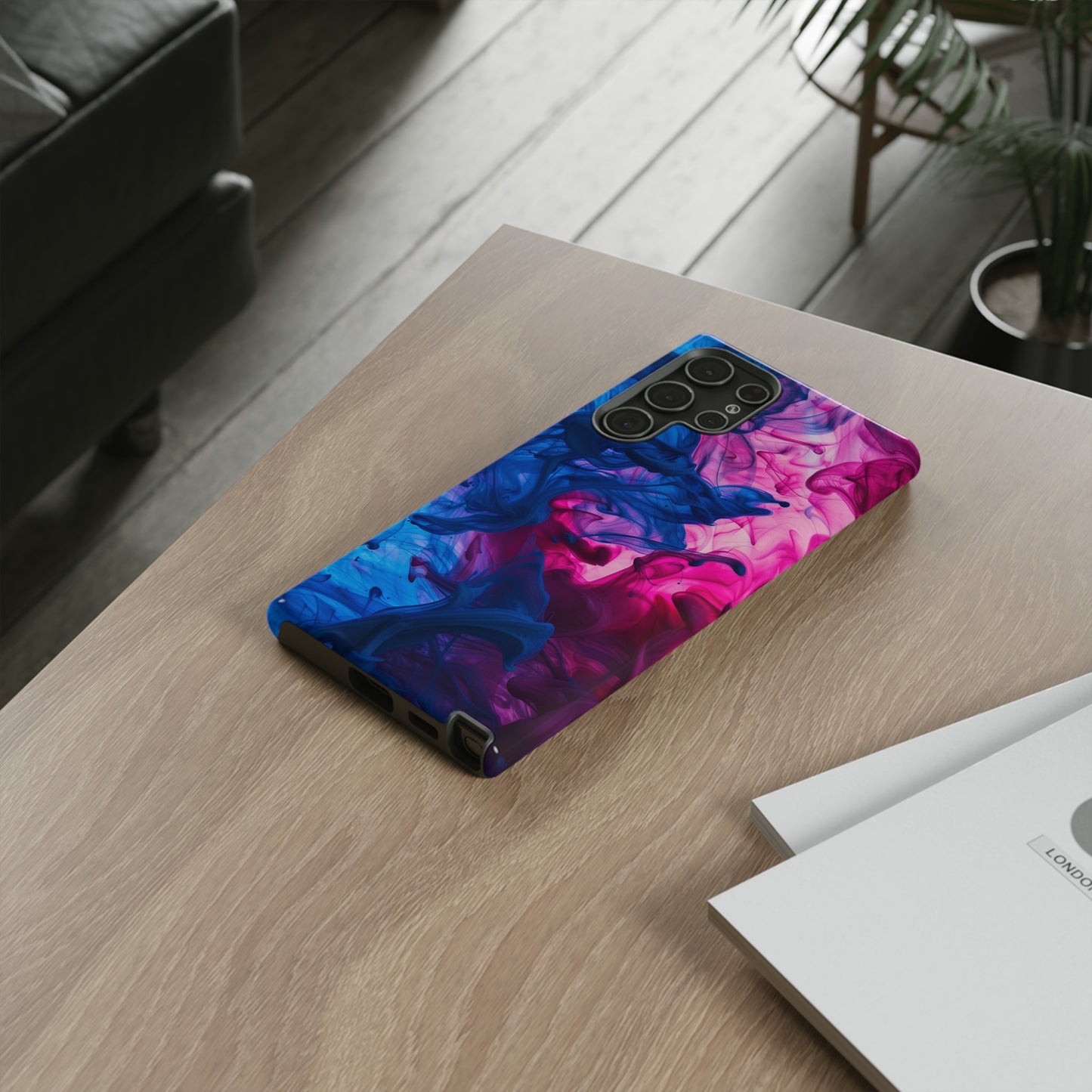 Magenta and Blue Color Explosion Phone Case