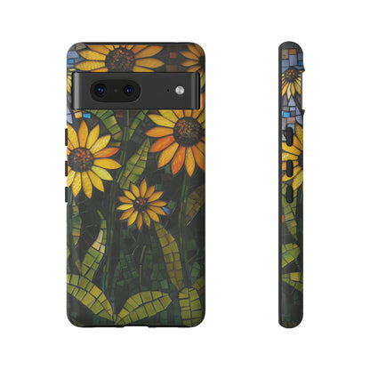 Yellow and Gold Daisy Mosaic Stained Glass Phone Case