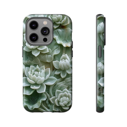 Green Jade Lotus Floral Art Phone Case