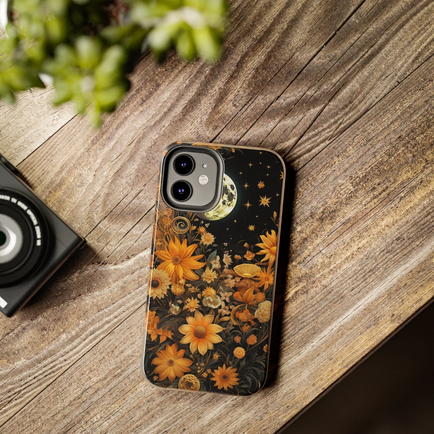 Cottagecore Floral Sun Moon Stars iPhone Case | Embrace Mystical Nature's Beauty