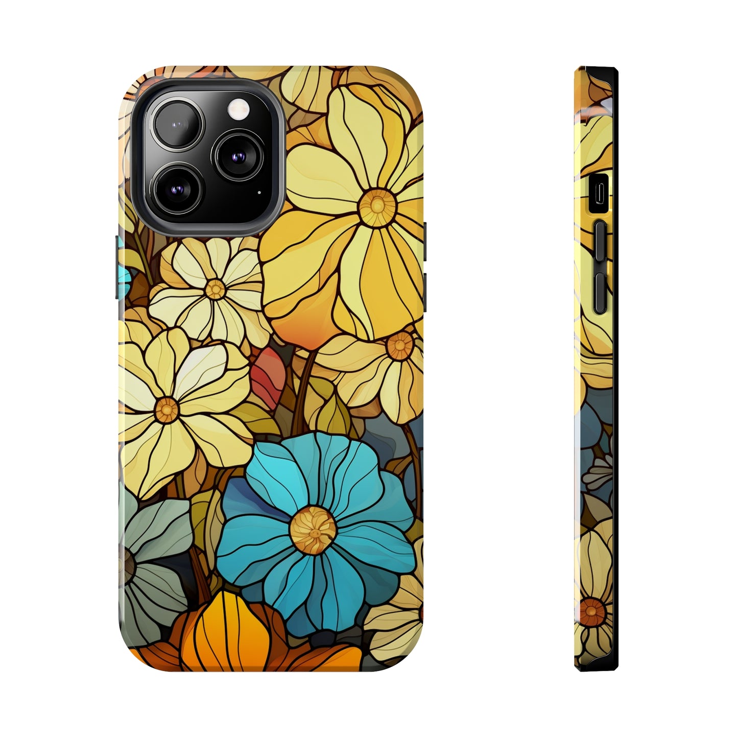 Kaleidoscopic Elegance: Stained Glass Vintage Floral iPhone Case – Timeless Beauty Illuminated