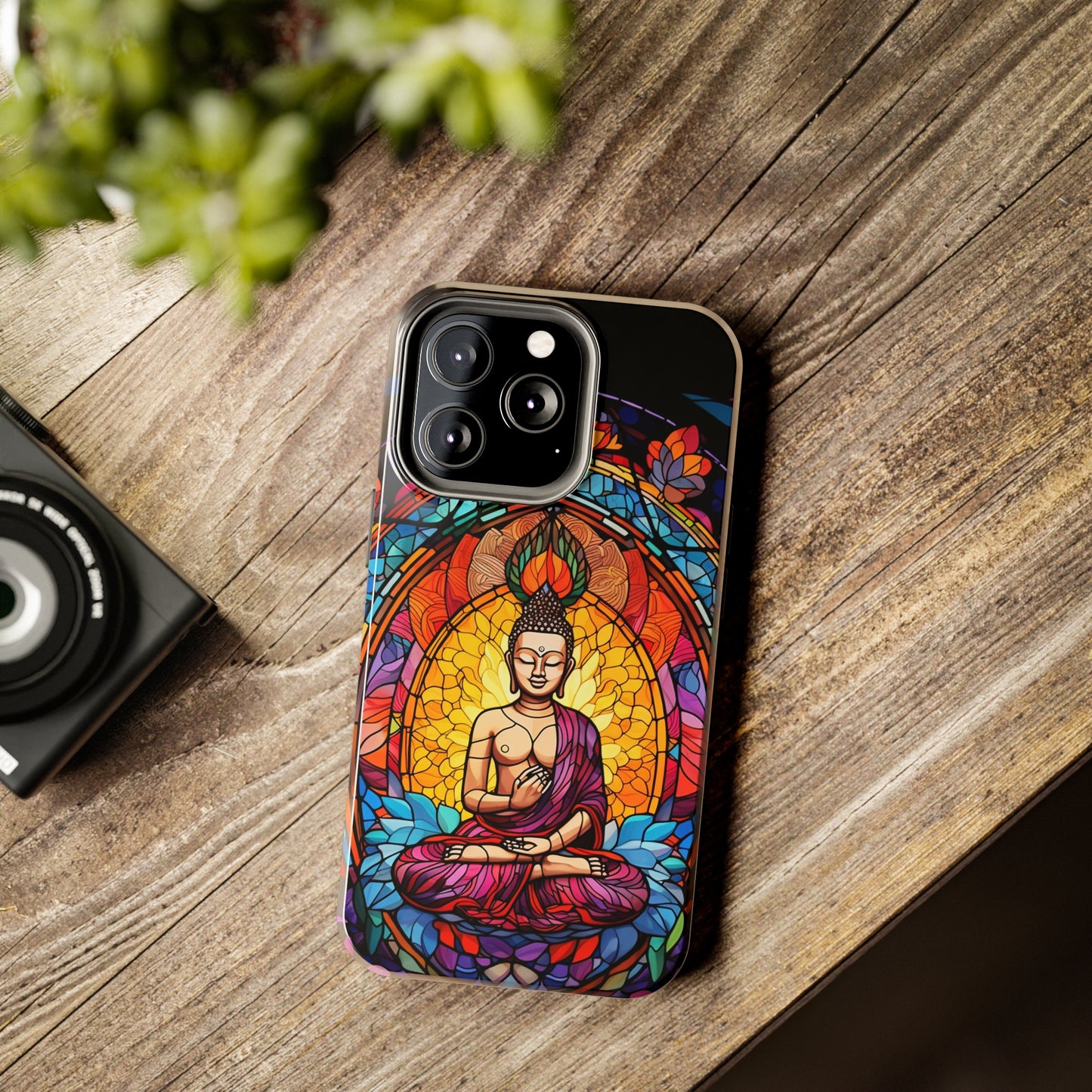 Stained Glass Magic iPhone Case: Psychedelic Tibet Buddha Mandala | iPhone 13 Case Mystical Tibetan Artistry