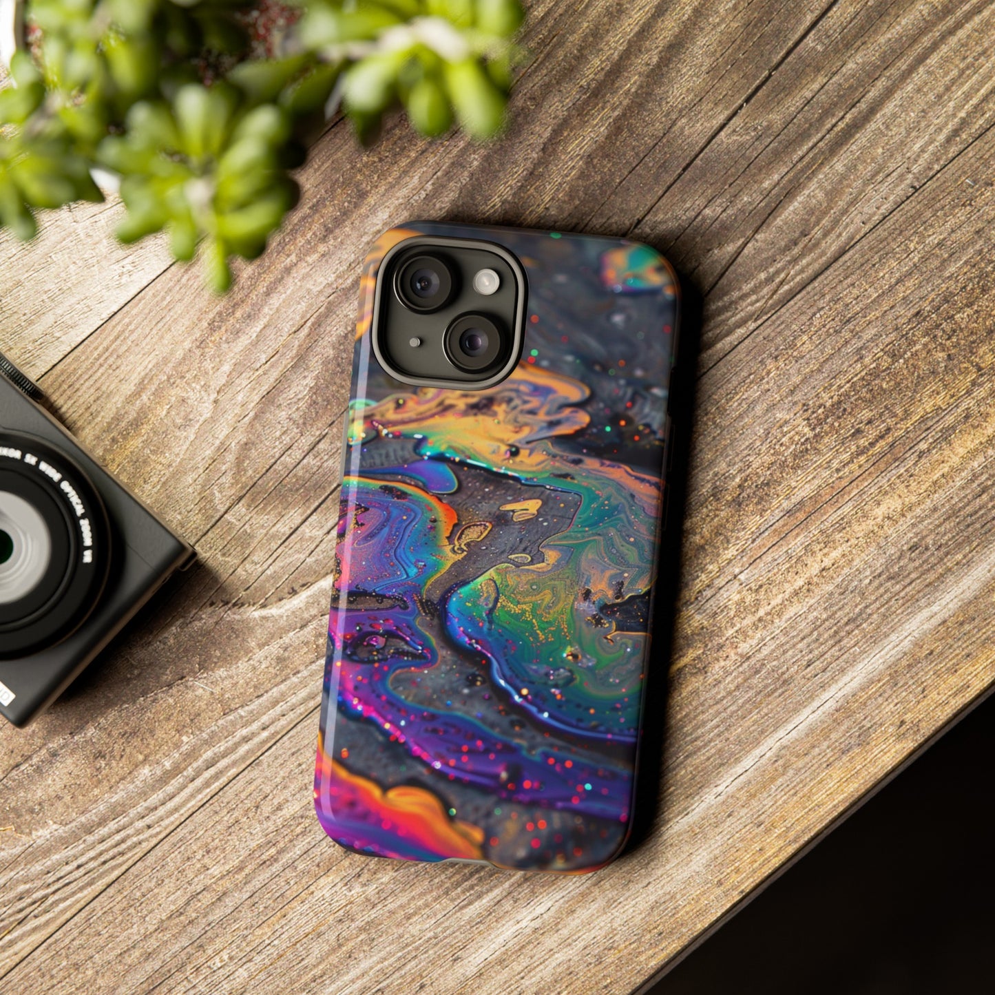 Opalescent Marbled Holographic Print Phone Case