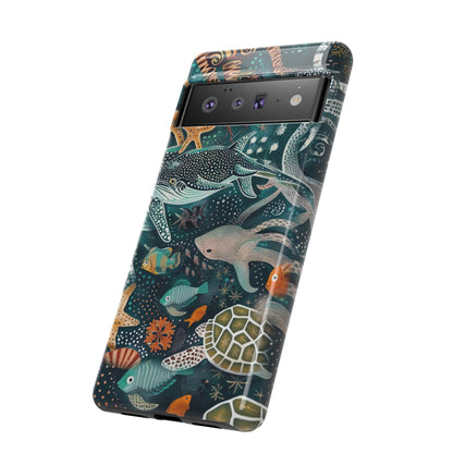 Undersea World Shark, Turtle, Manta Ray Phone Case