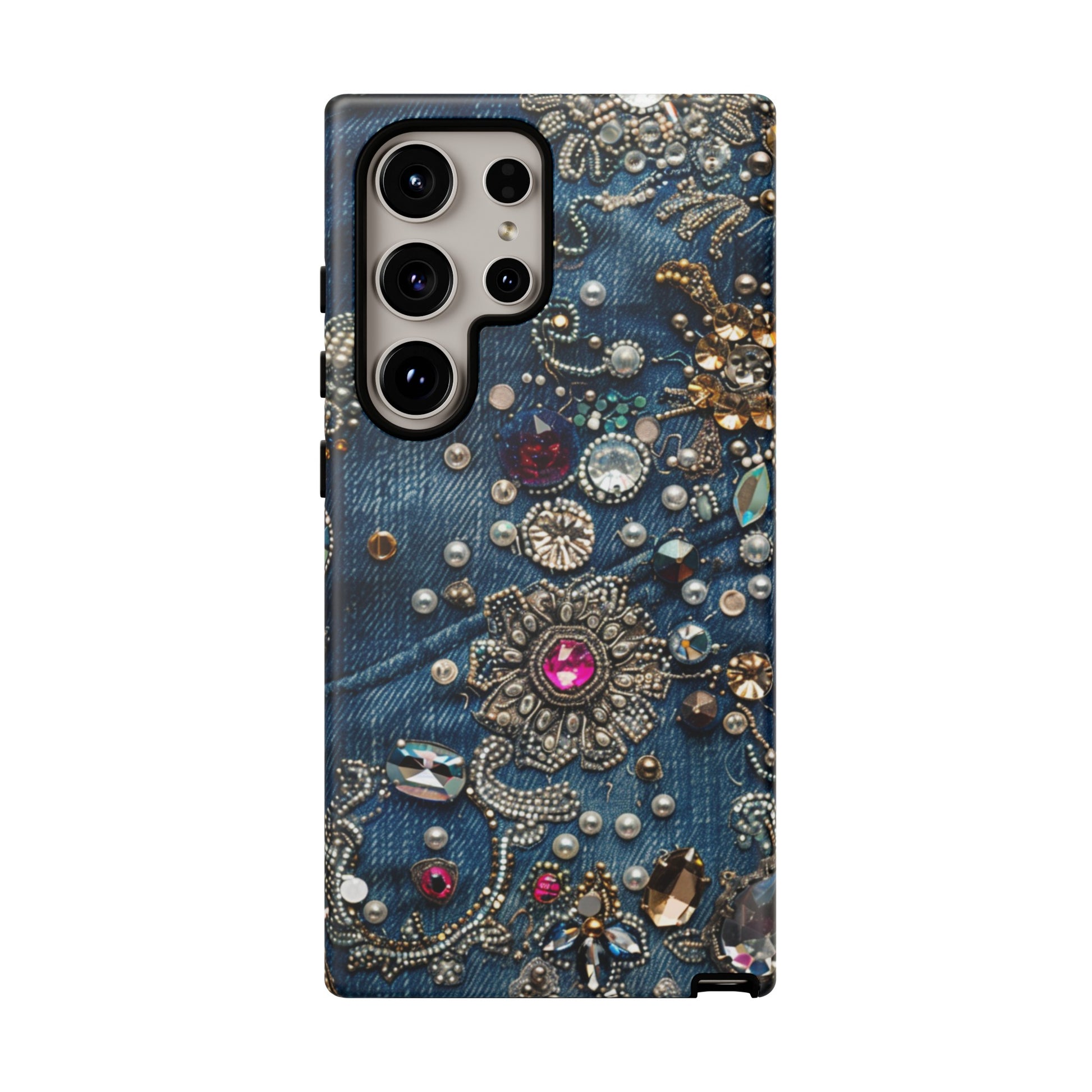 rhinestone denim case for iPhone 14 Pro Max