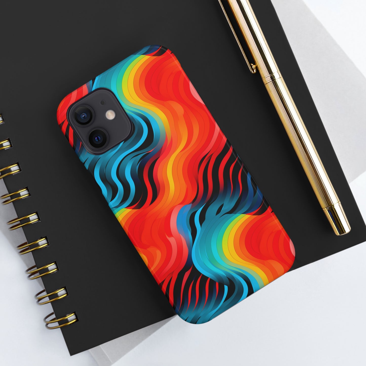 Color Splash Wave Pattern Tough iPhone Case | Embrace Vibrant Style and Reliable Protection