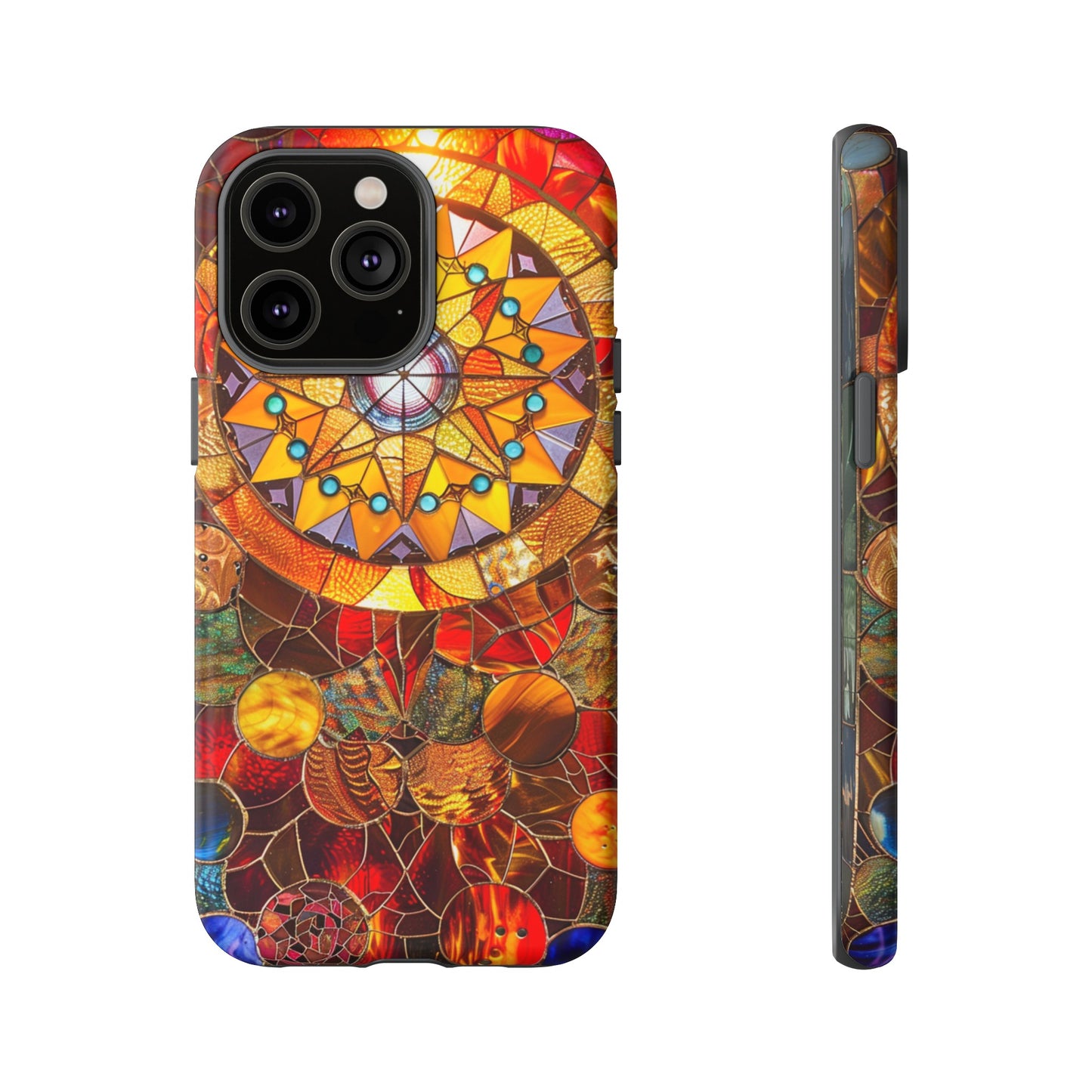 Cosmic Stained Glass Mandala Phone Case