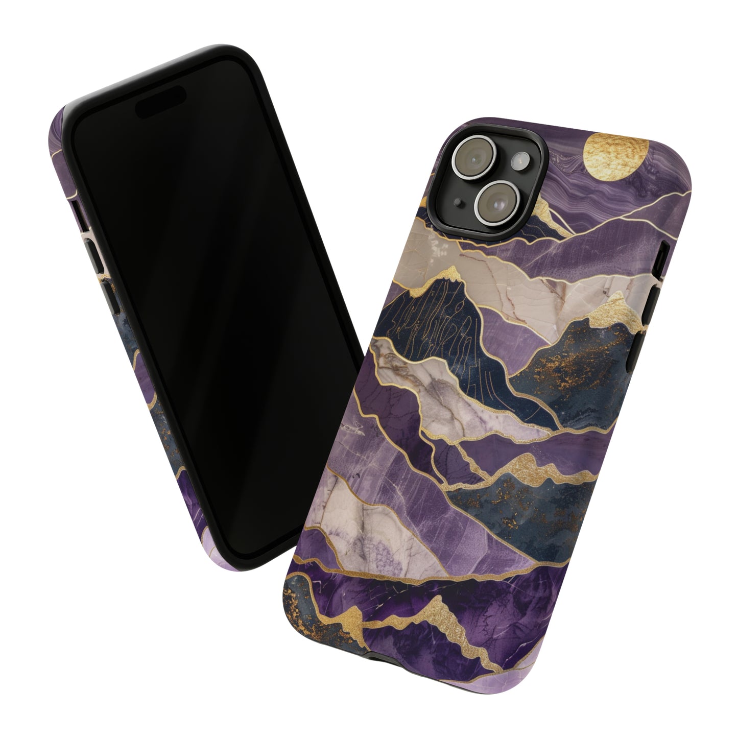 Abstract Purple Gold Mountain Phone Case