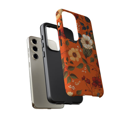 Orange Floral Phone Tough Case