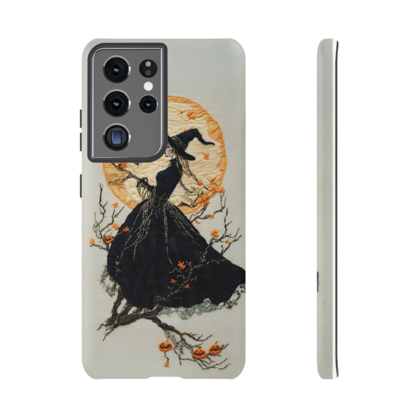 Halloween Witch Autumn iPhone Case, Embroidered Style