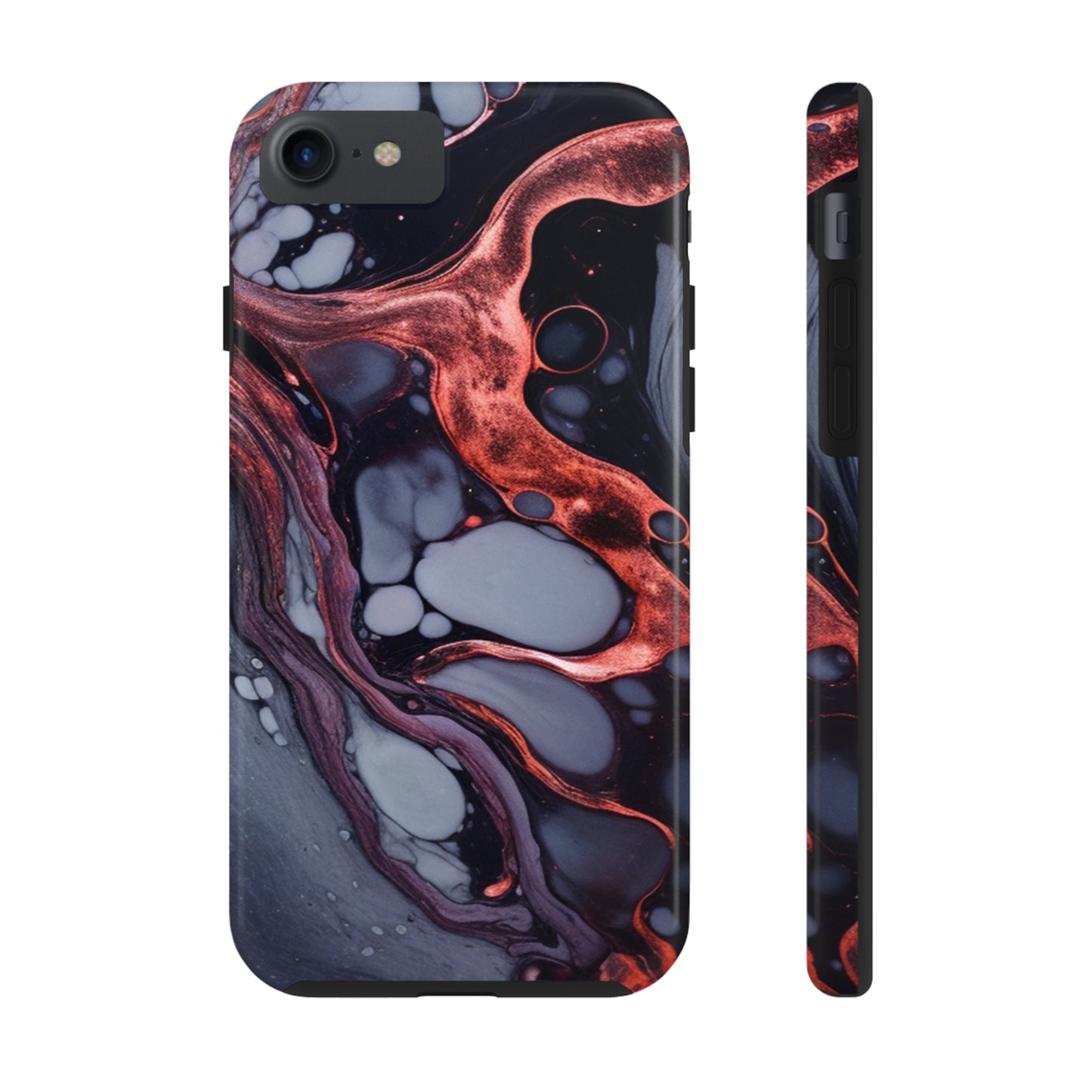 Marbled Dark Lava Flow Phone Case | Embrace the Vibrant Magma Vibes