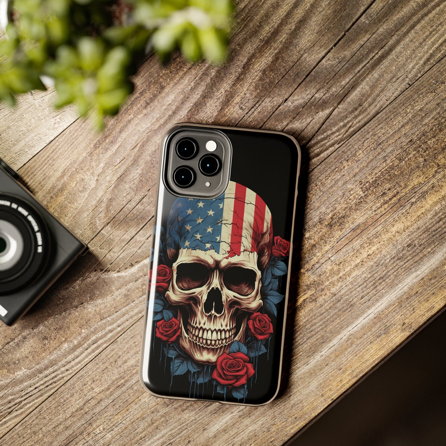 American Pride with an Edgy Spin: Skull USA Flag iPhone Case – Modern Protection Meets Patriotic Design