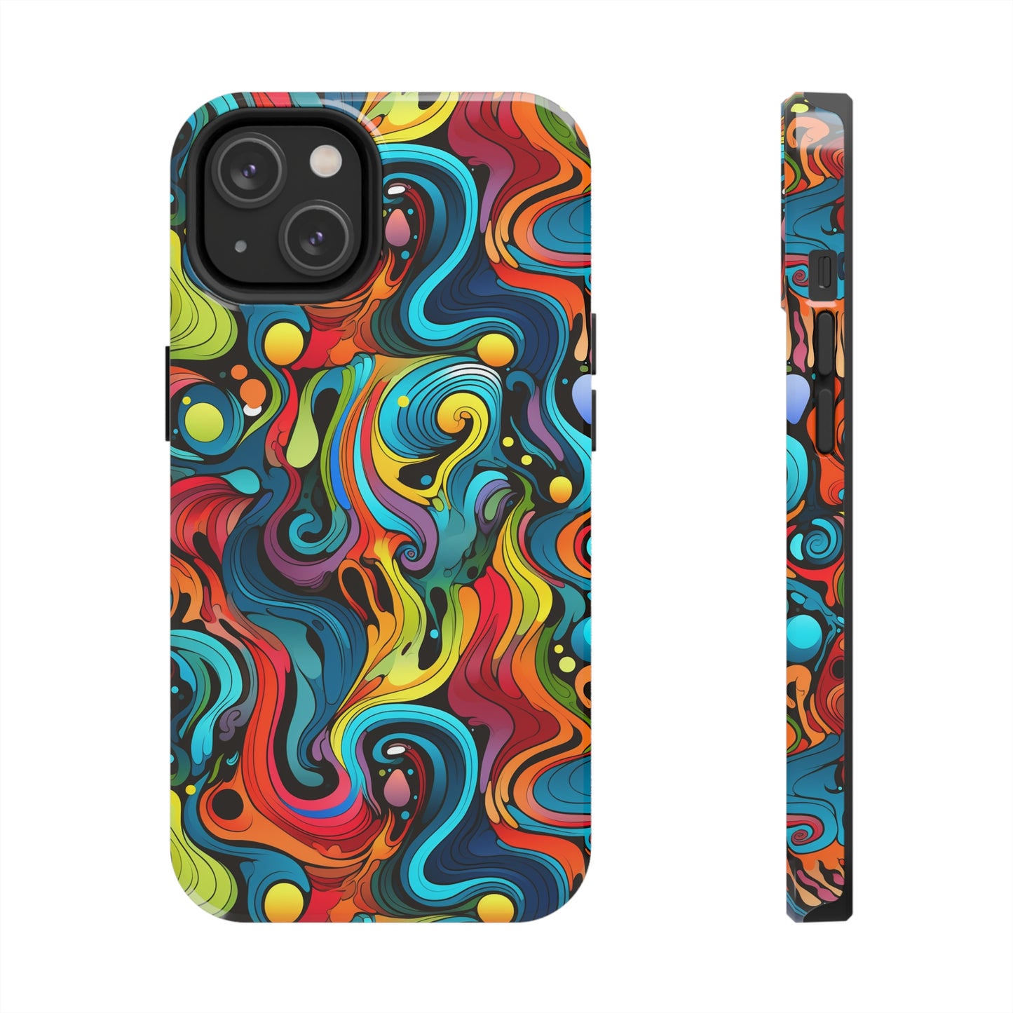 Psychedelic Rainbow Tough iPhone Case | Embrace Vibrant Style and Reliable Protection