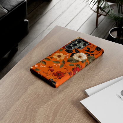 Orange Floral Phone Tough Case