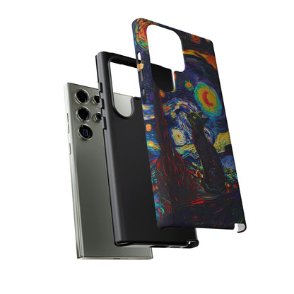 Starry Night Black Cat Van Gogh Painting Art Phone Case