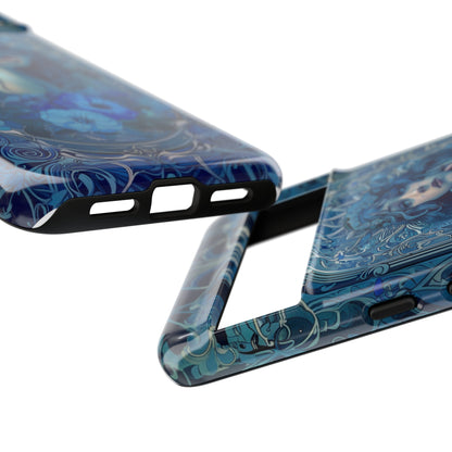 Blue Floral Art Nouveau Style Phone Case