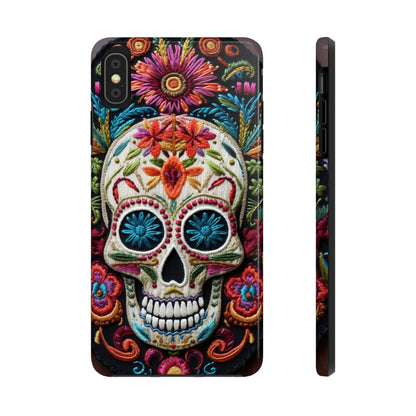 Embroidery Style Skulls Goth Dark Academia Tough Case iPhone Case