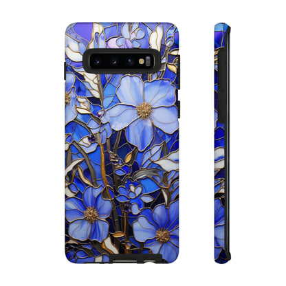 Periwinkle Stained Glass with Gold Inlay Phone Case for iPhone 15, 14, Pro Max, 13, 12 & Samsung Galaxy S23, S22, S21, Google Pixel