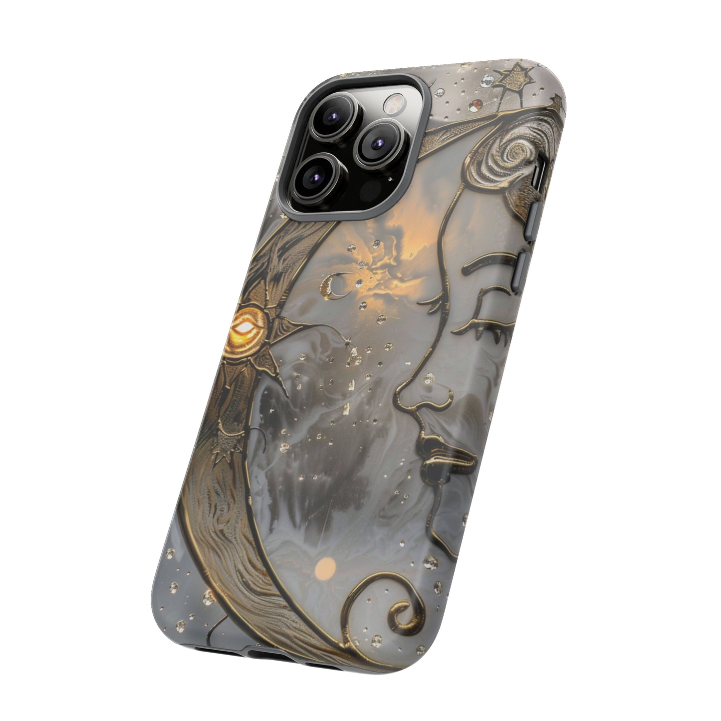 Moon Stars Stained Glass Starry Night Phone Case