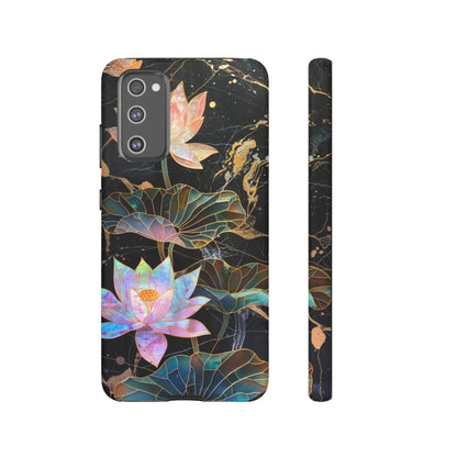 Zen Stained Glass Lotus Floral Design Phone Case