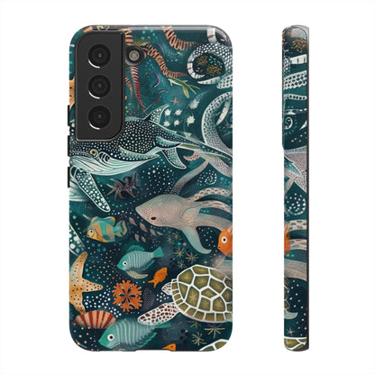 Undersea World Shark, Turtle, Manta Ray Phone Case