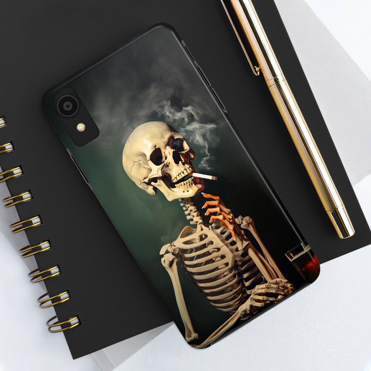 Smoking Skull iPhone Case | Edgy Style with a Mysterious Vibe for iPhone 11, 12, 13, 14, SE 2020 & Mor