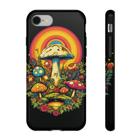 Psychedelic mushroom design on iPhone 15 case
