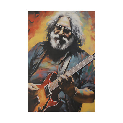 Jerry Garcia Playing Guitar  | Stretched Canvas Print