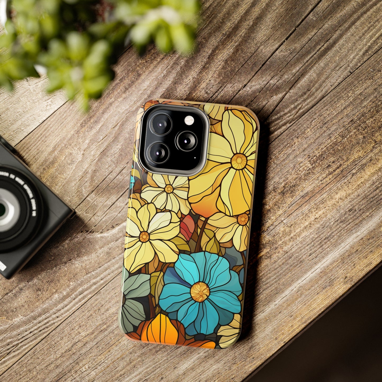 Kaleidoscopic Elegance: Stained Glass Vintage Floral iPhone Case – Timeless Beauty Illuminated