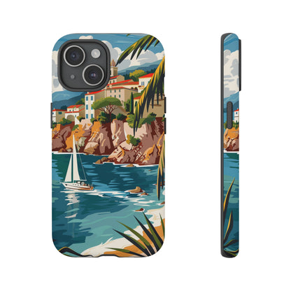 Midcentury French Riviera Sailboat Painting Phone Case