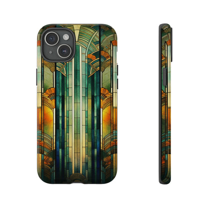 Art Deco Stained Glass floral Phone Case for iPhone 15, 14, Pro Max, 13, 12 & Samsung Galaxy S23, S22, S21, Google Pixel