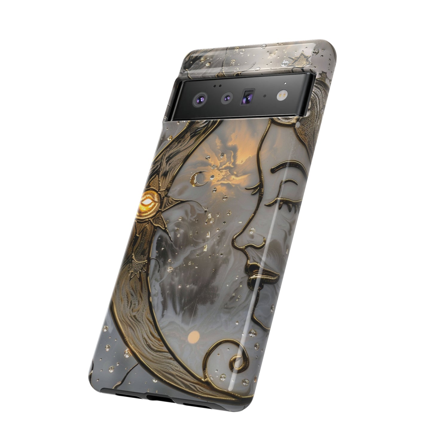 Moon Stars Stained Glass Starry Night Phone Case