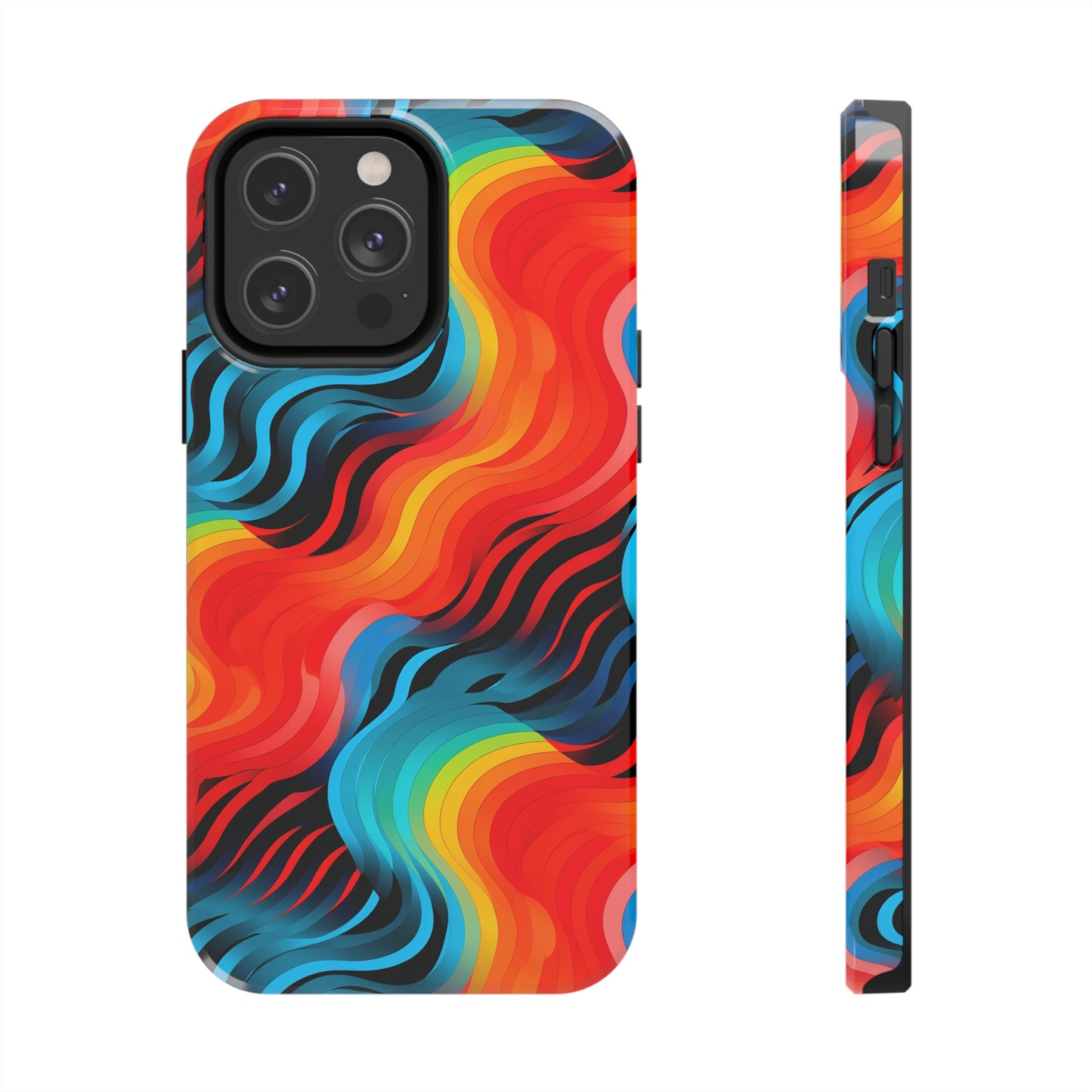 Color Splash Wave Pattern Tough iPhone Case | Embrace Vibrant Style and Reliable Protection