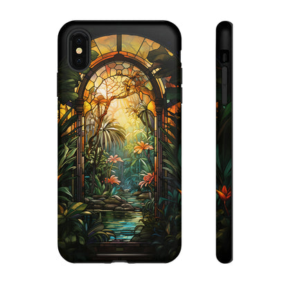 Stained Glass Phone Case Floral Aesthetic Art Nouveau Style