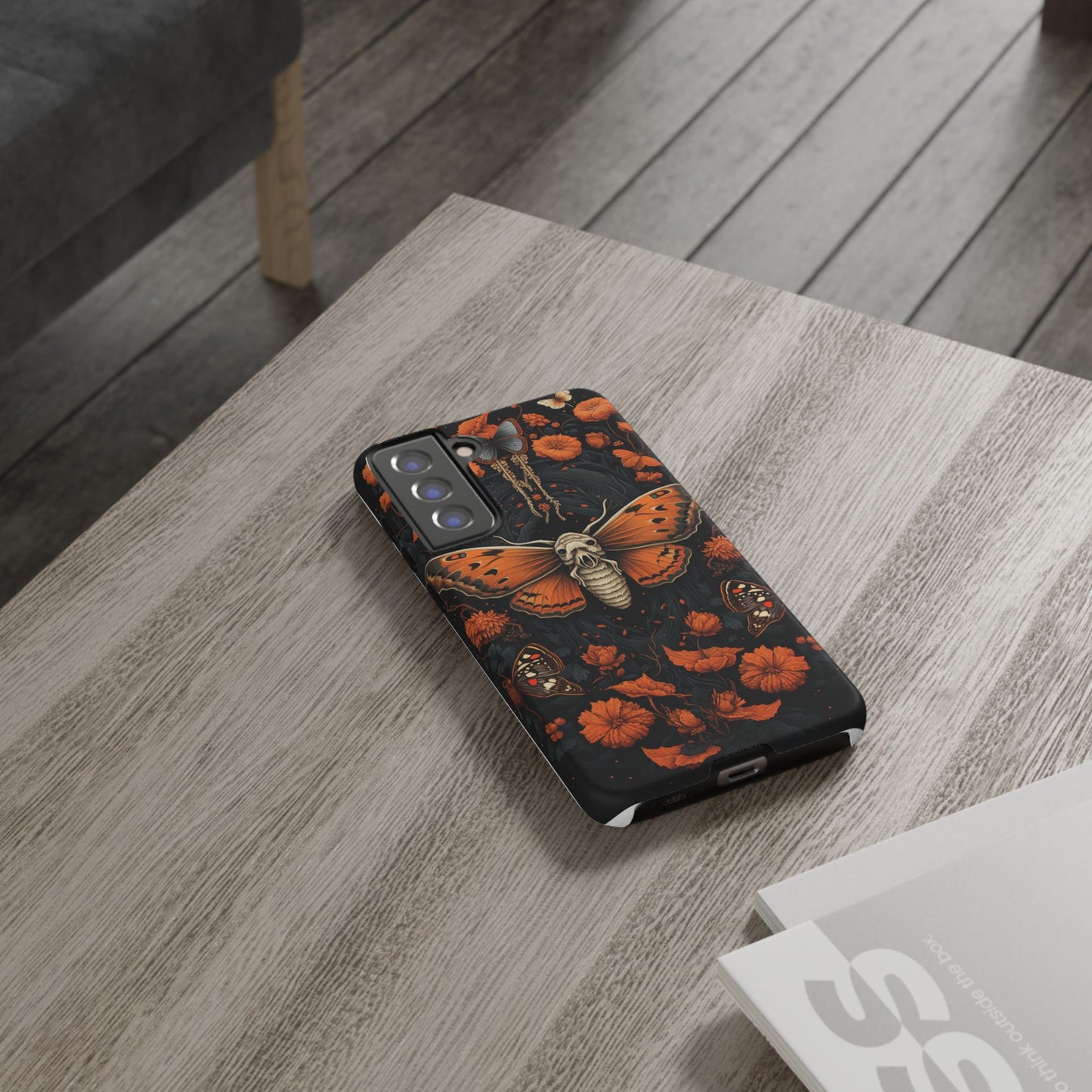 Eerie Elegance Halloween Goth Moth Phone Cover