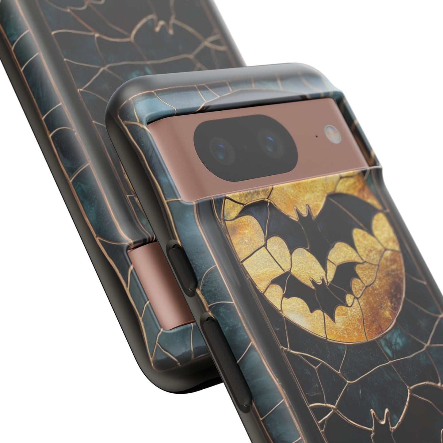 Halloween Phone Case Bats Stained Glass Style Spooky Moon Phone Cover