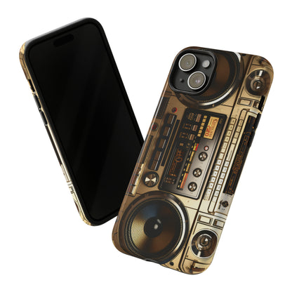 Urban Beats: Boombox Hip Hop Music Pixel Phone Case | Retro Rhythms for iPhone 15 Models