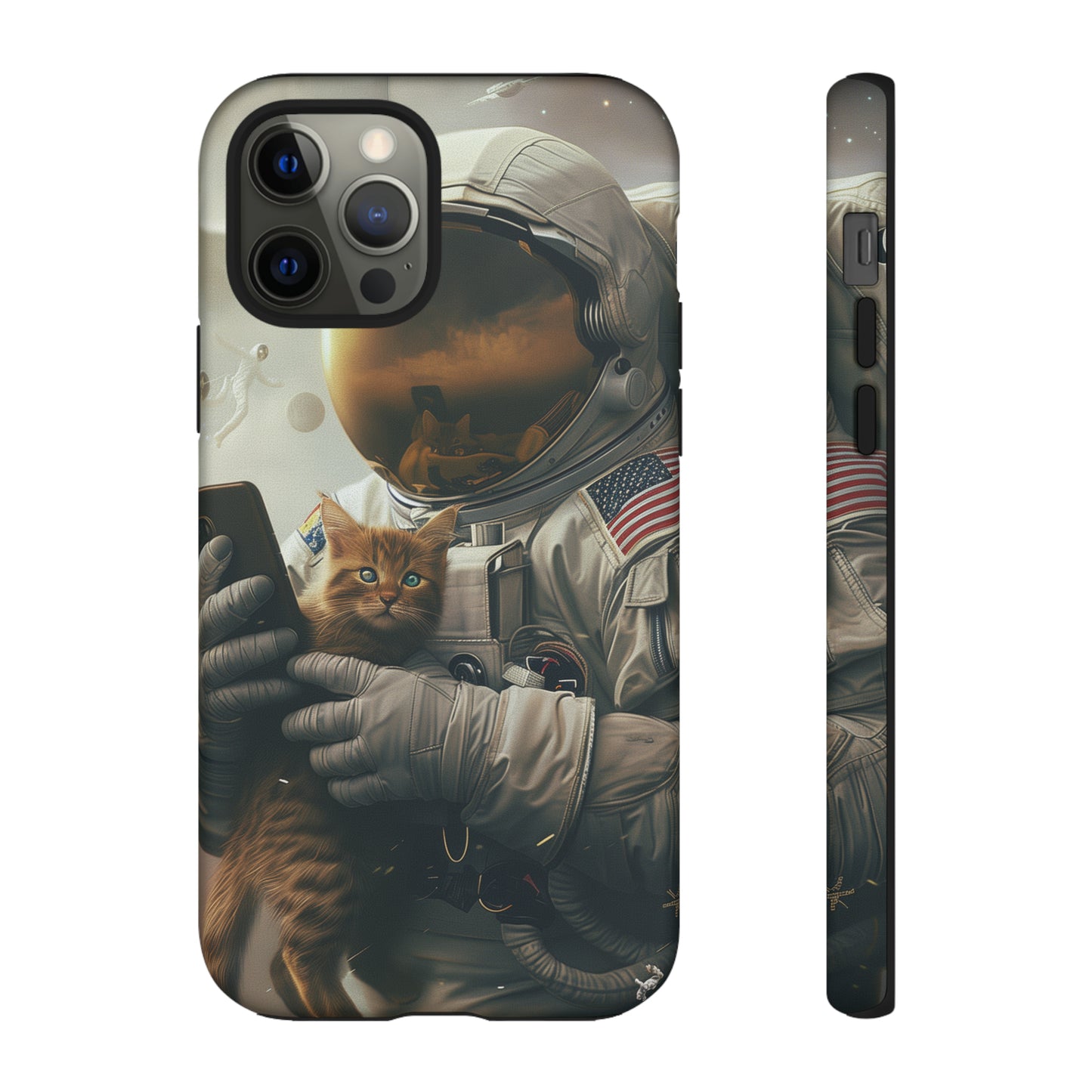 The Astronaut and the Cat Phone Case